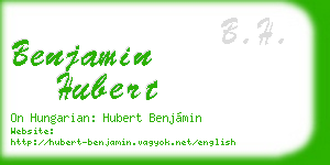 benjamin hubert business card
